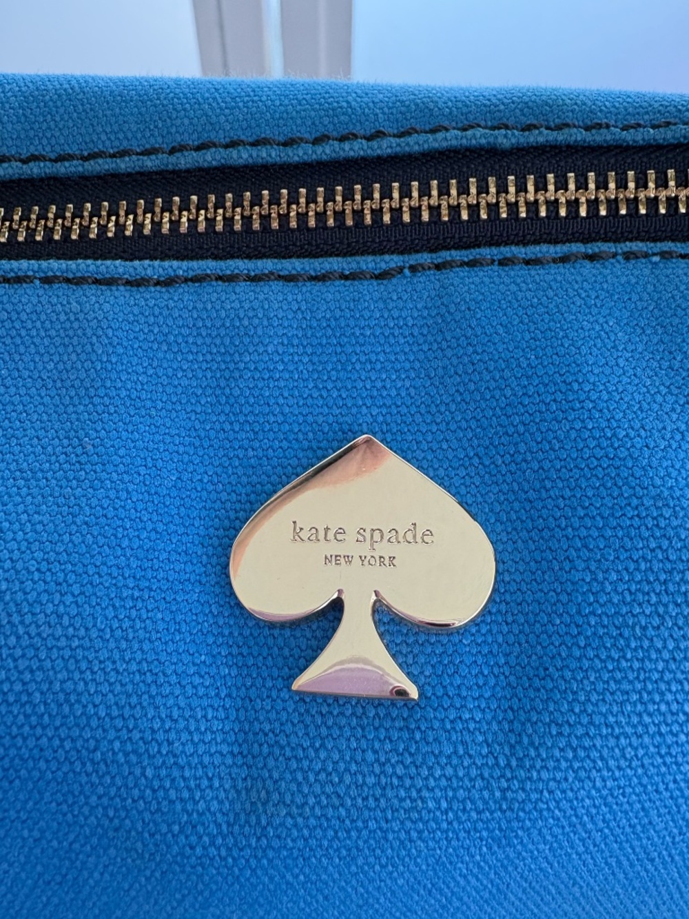Kate Spade Play Hooky Canvas Tote Blue - Picture 3 of 16